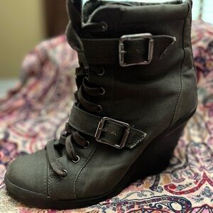 Stylish Black Wedge Ankle Boots